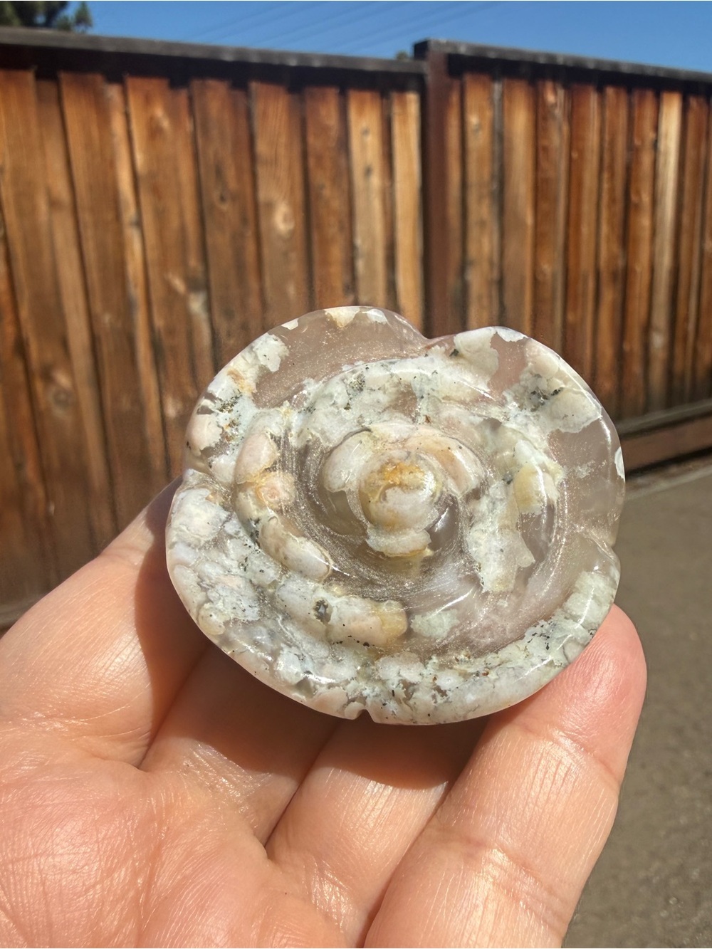 Natural Flower Agate Rose Carving - Cherry Blossom Agate Crystal Bloom